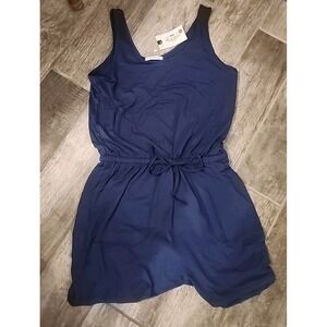 REORIA Womens L Navy Scoop Neck Sleeveless Tank Top Short Jumpsuit Rompers Nwt